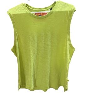 ATM Slub Cotton Sleeveless Tee in Neon Green Size XL. NWOT. **Small Flaw**